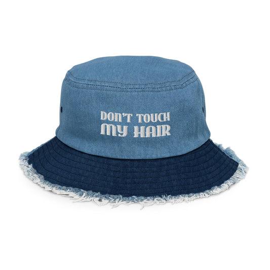 Don't Touch My Hair | Distressed Denim Bucket Hat