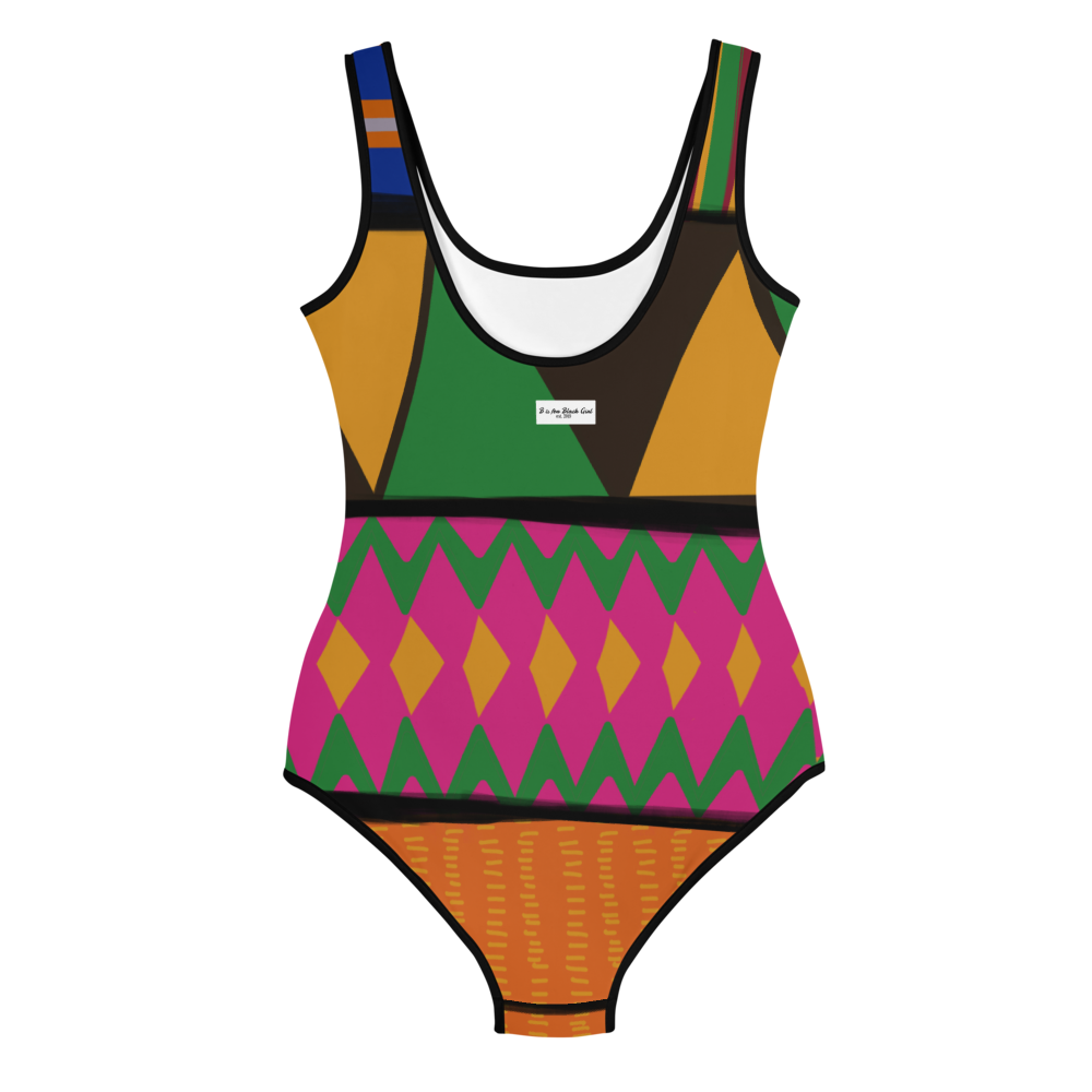 K is for Kente | Big Girls Swim Suit